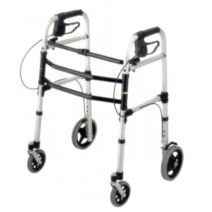 Aluminum Folding Walker with Wheel and Loop Brake | Taiwan HealthCare Supplier | Eround