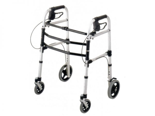 Aluminum Folding Walker with Wheel and Loop Brake | Taiwan HealthCare Supplier | Eround