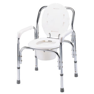 Deluxe Aluminum Commode Chair with High Backrest. OEM ODM Healthcare Products Supplier.