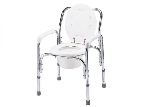 Deluxe Aluminum Commode Chair with High Backrest. OEM ODM Healthcare Products Supplier.