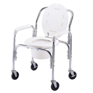 Mobile Deluxe Aluminum Commode Chair with High Backrest | Eround HealthCare | Taiwan