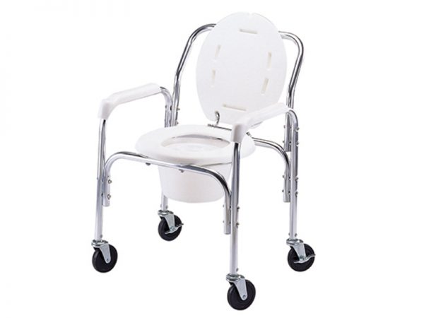 Mobile Deluxe Aluminum Commode Chair with High Backrest | Eround HealthCare | Taiwan