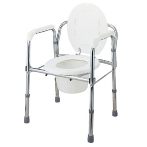 Steel Folding Commode Chair with Backrest | Taiwan HealthCare Supplier | Eround