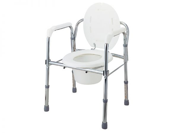 Steel Folding Commode Chair with Backrest | Taiwan HealthCare Supplier | Eround