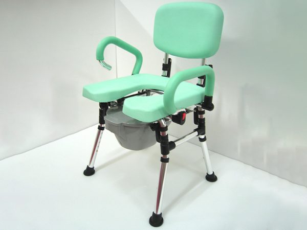 U-Shaped Cushion Bath Seat with PU Backrest and Double Lift up Armrest.