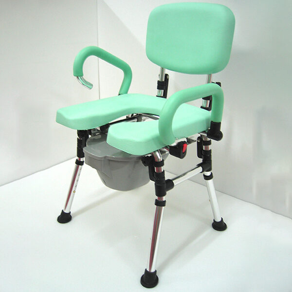 U-Shaped Cushion Bath Seat with PU Backrest and Double Lift up Armrest.