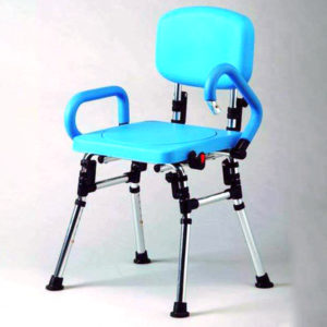 Swivel Bath Seat with PU Backrest and Double Lift up Armrest. OEM ODM Healthcare Products Supplier.