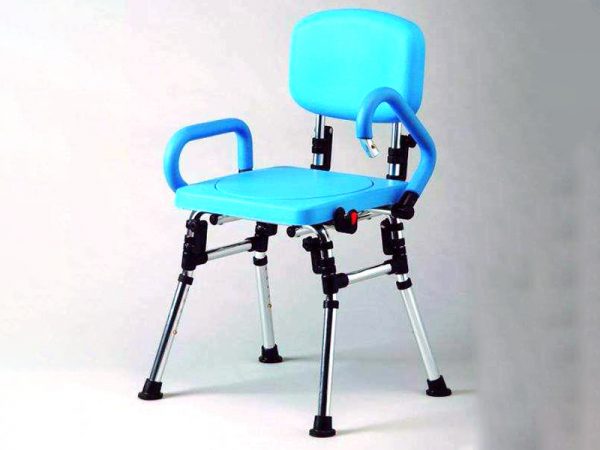 Swivel Bath Seat with PU Backrest and Double Lift up Armrest. OEM ODM Healthcare Products Supplier.