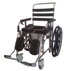 Self Propelling Stainless Steel Mobile Commode Shower Chairs