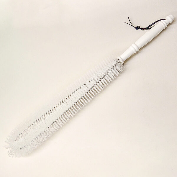 Extra Long Soft Nylon Shower Back Brush with White Plastic Handle